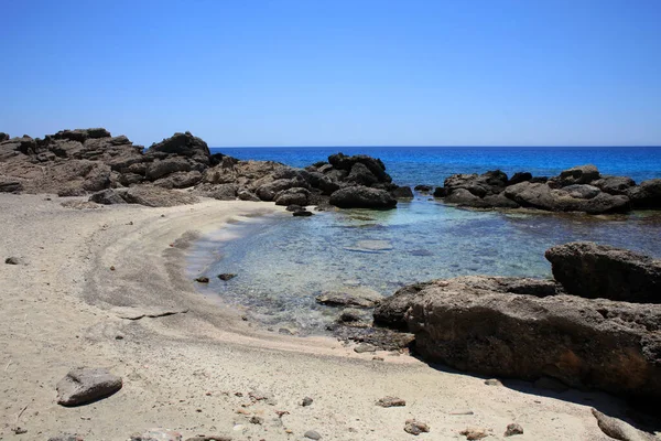 Kerdodasos Strand Kreta Prive Blauwe Lagune Paradijs Rood Zand Kust — Stockfoto