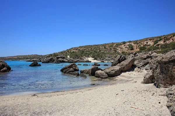 Kerdodasos Spiaggia Creta Privato Blu Laguna Paradiso Rosso Sabbia Costa — Foto Stock