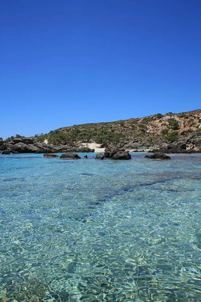 Kerdodasos Beach Crete Private Blue Lagons Paradise Red Sand Coast — 스톡 사진