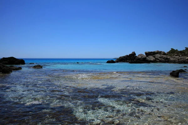 Praia Kedrodasos Paraíso Privado Lagoa Azul Área Acampamento Livre Costa — Fotografia de Stock