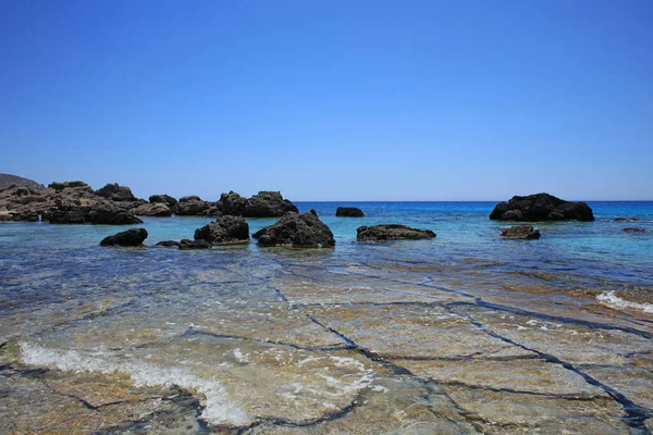 Spiaggia Kedrodasos Paradiso Privato Laguna Blu Area Campeggio Gratuito Costa — Foto Stock