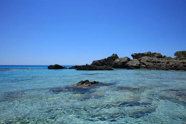 Playa Kedrodasos Paraíso Privado Laguna Azul Zona Camping Libre Costa — Foto de Stock