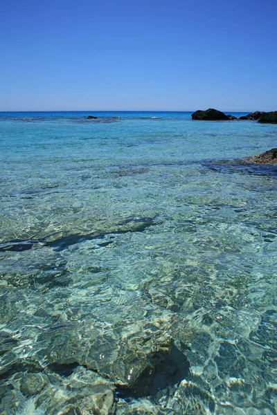 Kedrodasos Beach Private Paradise Blue Lagoon Free Camping Area Rocky — Stock Photo, Image