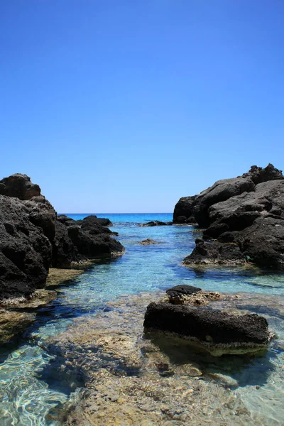 Spiaggia Kedrodasos Paradiso Privato Laguna Blu Area Campeggio Gratuito Costa — Foto Stock