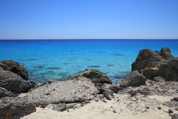 Playa Kedrodasos Paraíso Privado Laguna Azul Zona Camping Libre Costa — Foto de Stock