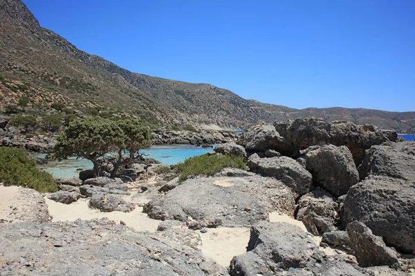 Playa Kedrodasos Paraíso Privado Laguna Azul Zona Camping Libre Costa — Foto de Stock