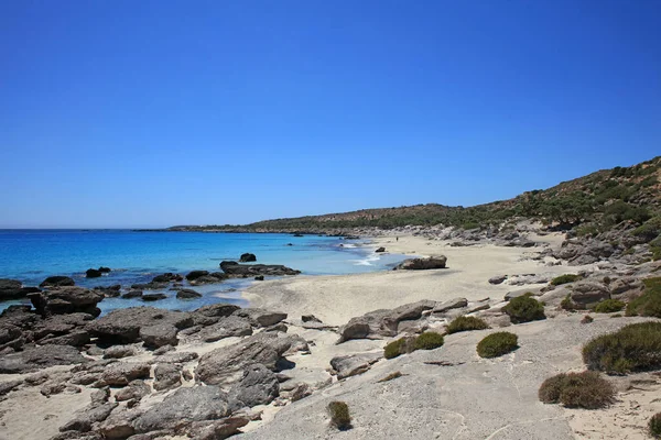 Kedrodasos Plajı Özel Cenneti Mavi Gölcüksüz Kamp Alanı Kristal Suları — Stok fotoğraf