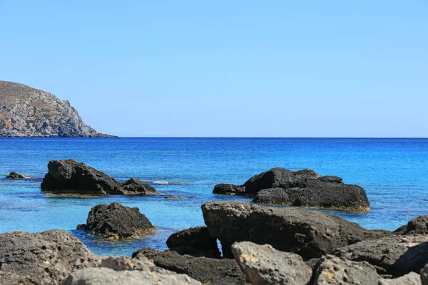 Erstaunlich Blaue Lagune Kedrodasos Strand Kreta Insel Roter Sand Kosten — Stockfoto
