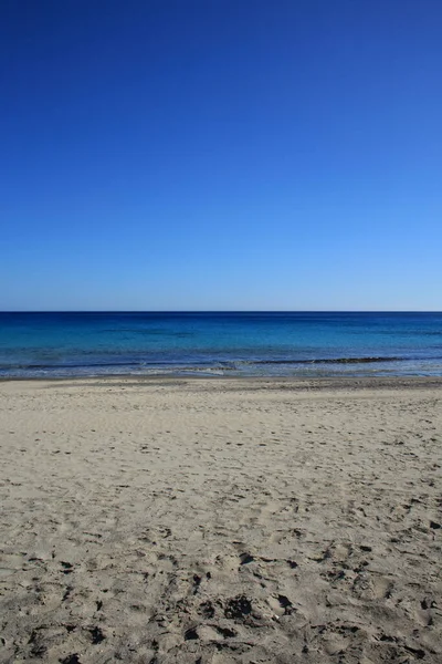 Laguna Azul Kedrodasos Playa Creta Isla Rocosa Costo Aguas Cristalinas —  Fotos de Stock