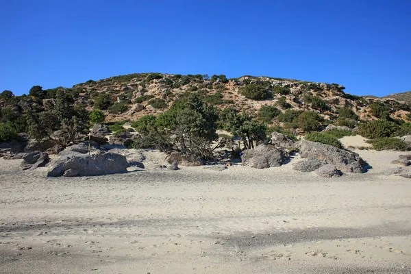 Blauwe Lagune Kedrodasos Strand Creta Eiland Rots Kosten Helder Water — Stockfoto