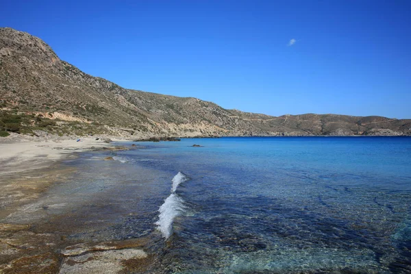 Blue Lagoon Kedrodasos Plage Creta Île Rocheuse Coût Eaux Claires — Photo