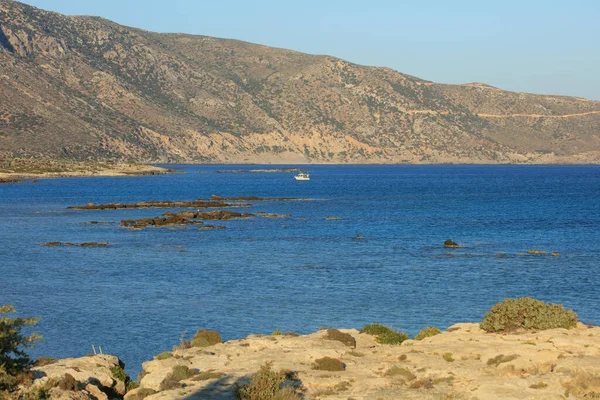 Playa Verano Paisaje Elafonisi Crete Greece Covid Temporada Vacaciones Fondo —  Fotos de Stock