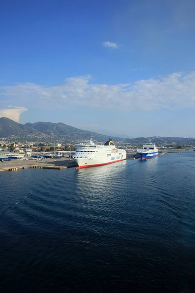 Patra Grécia Segunda Feira Julho 2020 Vista Porto Cidade Navio — Fotografia de Stock