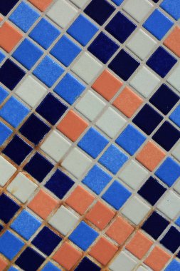 Renkli mozaik duvar yüzeyi retro modern arka plan yüksek kaliteli baskı