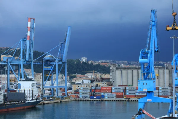 Ancona Італія Вівторок Липня 2020 Вид Міського Порту Корабля Covid — стокове фото