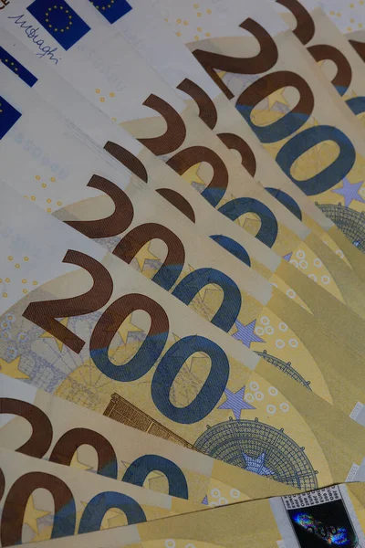Essen Niemcy Czwartek Września 2020 Pieniądze Zamknąć 200 Euro Nowoczesny — Zdjęcie stockowe
