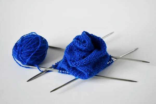 Piece Knitting Ball Yarn Knitting Needles — Stock Photo, Image
