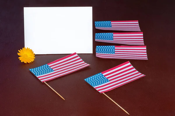 庆祝美国总统日、退伍军人节、独立日的贺卡 — 图库照片