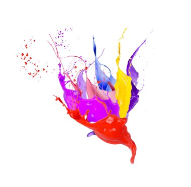 Beyaz arka plan üzerinde izole renk splash