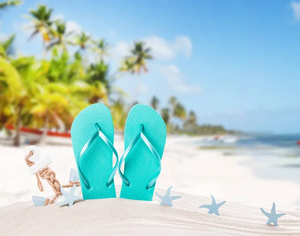 Letní Koncepce Žabky Letní Doplňky Letní Beach — Stock fotografie