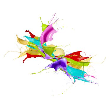 Beyaz arka plan üzerinde izole renk splash