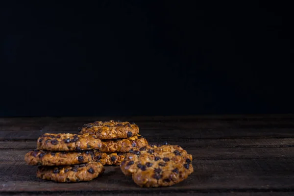 Oats cookies with chocolate chips and hazelnuts — Stock Photo, Image