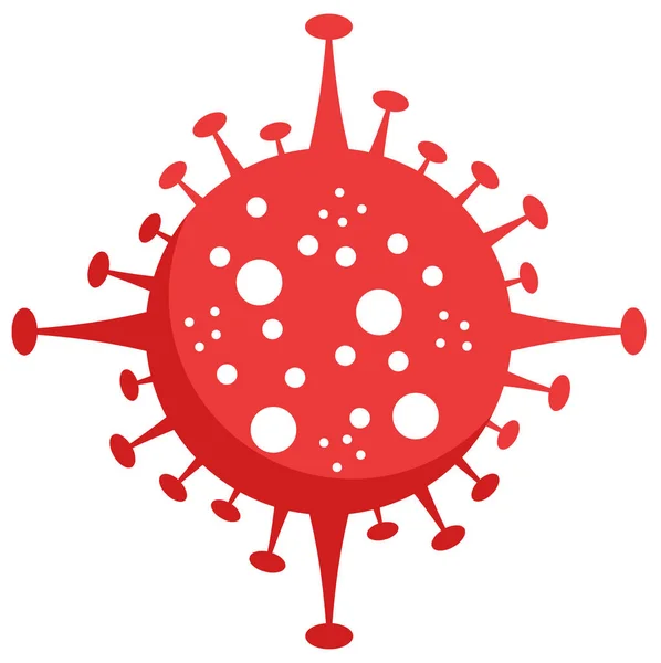 Coronavirus Logotyp Design Röd Färg Isolerad Vit — Stockfoto