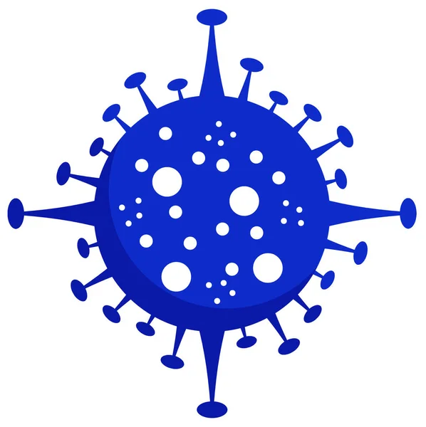 Logo Coronavirus Desain Dengan Warna Biru Diisolasi Pada Putih — Stok Foto