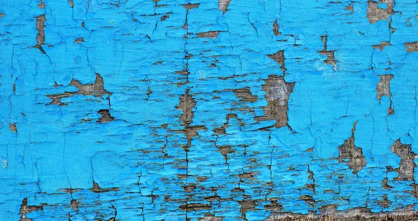 青い色と古いグランジ素朴な木製テクスチャ背景ひび風化塗装や傷 — ストック写真