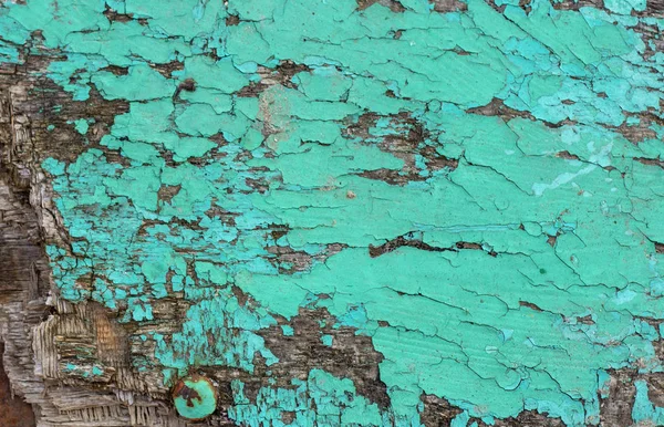 緑の色とビンテージ グランジ素朴な木製テクスチャ背景ひび風化塗装や傷 — ストック写真