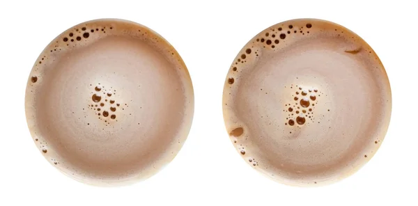 Кофе Пенопласта Изолированы Белом Фоне Круглый Вид Сверху Закрыть Фотографии — стоковое фото