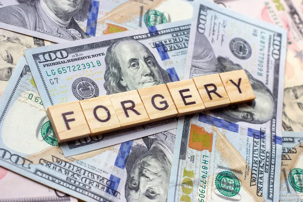 Word Forgery Dollar Usa Background — Stock Photo, Image