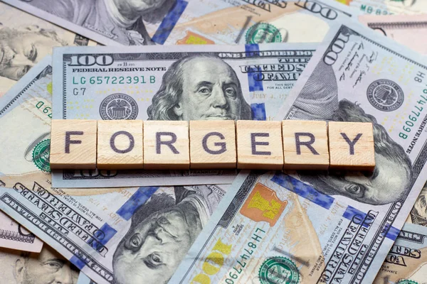 Word Forgery Dollar Usa Background — Stock Photo, Image