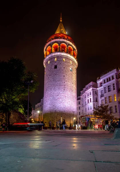 Galata Turm Bei Nacht — Stockfoto