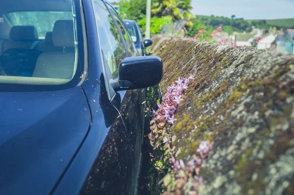 Car Has Been Parked Great Skill Precision Right Wall — Stock Photo, Image