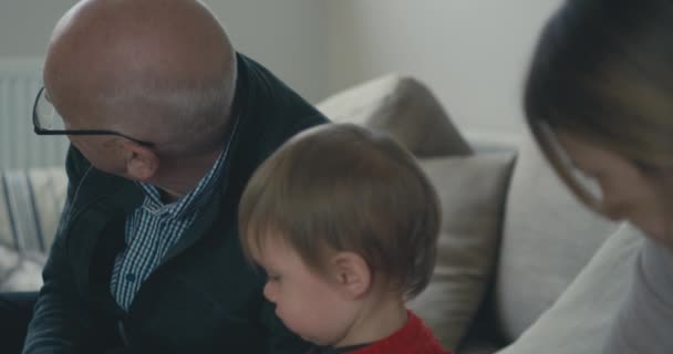 娘と孫を持つシニア男性 — ストック動画