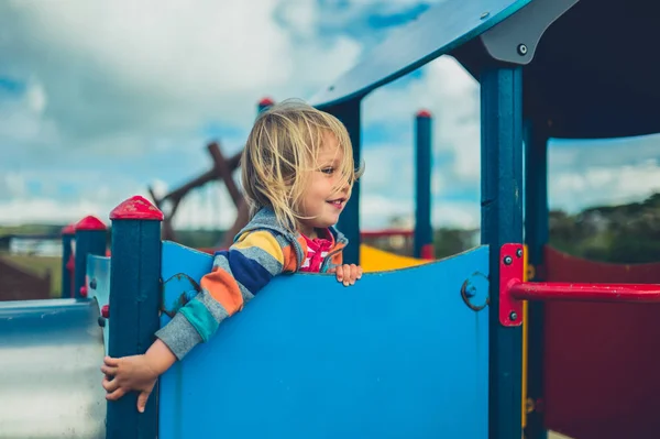 Little Toddler Playground Sunny Daytime Summer — Stock Photo, Image
