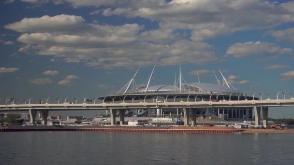 Rússia São Petersburgo Junho 2018 Vista Para Mar Estádio Zenit — Vídeo de Stock