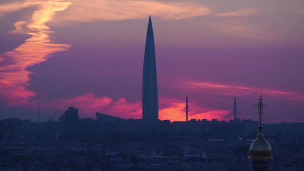 Abendliches Stadtbild Von Saint Petersburg Russland — Stockvideo