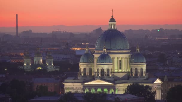 Saint Petersburg Akşam Şehir Manzarası Rusya Federasyonu — Stok video