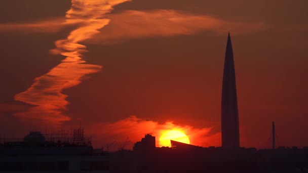 Kvälls Stadsbilden Sankt Petersburg Ryssland — Stockvideo