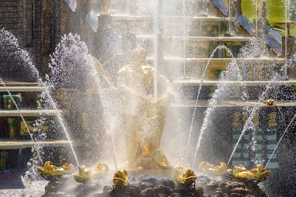 Saint Petersburg Oroszország Július 2018 Ban Részben Grand Cascade Perterhof — Stock Fotó