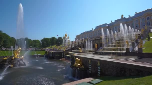 Saint Petersburg Russland Juli 2018 Große Kaskade Perterhof Das Größte — Stockvideo