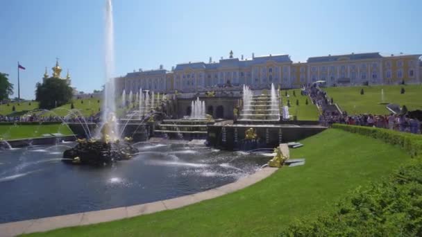 Saint Petersburg Rusya Temmuz 2018 Grand Art Arda Sıralı Perterhof — Stok video