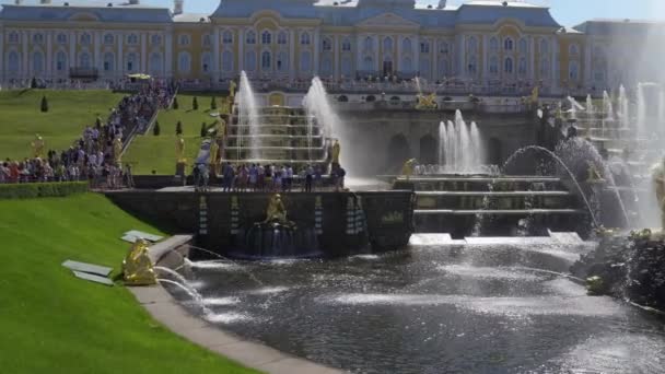 Saint Petersburg Russland Juli 2018 Große Kaskade Perterhof Das Größte — Stockvideo