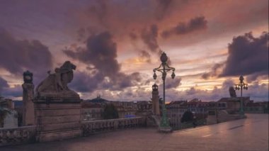 Marseille, Fransa - 10 Kasım 2018: - 4k, timelapse, Panoramic view Marseille, Fransa