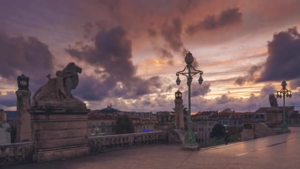 Marseille Francia Noviembre 2018 Timelapse Vista Panorámica Marsella Francia — Vídeo de stock