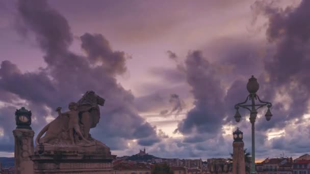 Marsylia Francja Listopada 2018 Timelapse Panoramiczny Widok Marseille Francja — Wideo stockowe