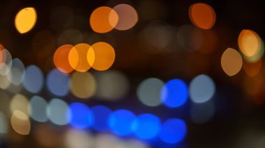 Bulanık mavi, turuncu ve sarı bokeh ışıklar arka plan