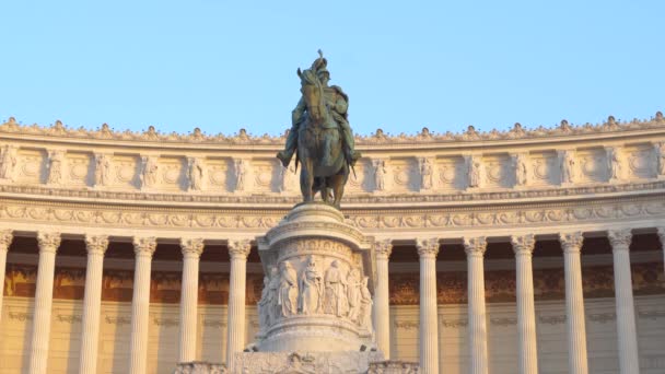罗马的威尼斯广场，4k的祖国祭坛 — 图库视频影像